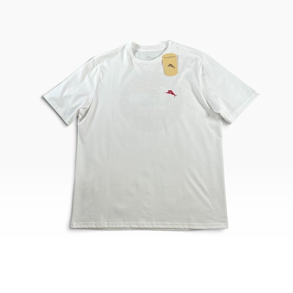 Tommy Bahama Aloha America White Graphic T-Shirt Mens Sz Medium 100% Cotton NWT